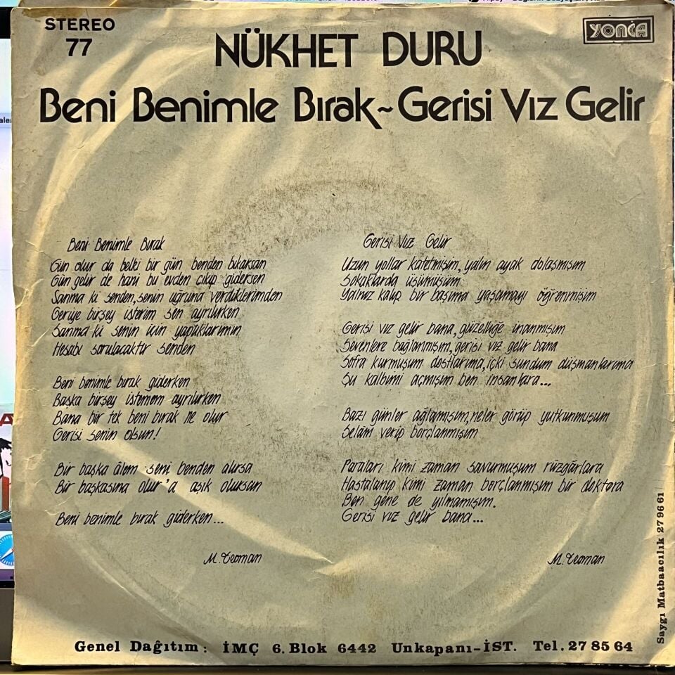 Nükhet Duru – Beni Benimle Bırak / Gerisi Vız Gelir